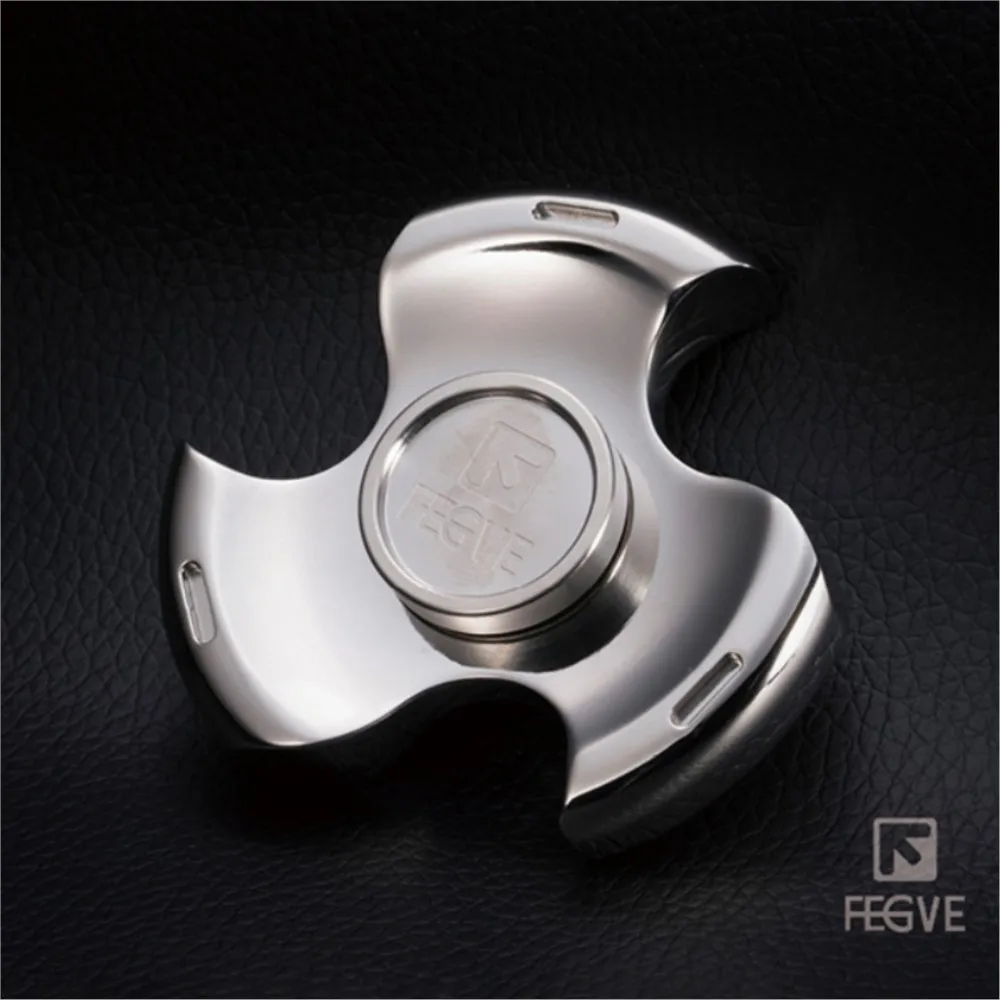 FEGVE EDC Titanium Spinner Three-Bladed Fidget Spinner Handling Feel Original Design Anxiety Relief Gadgets Fidget Toy Adult