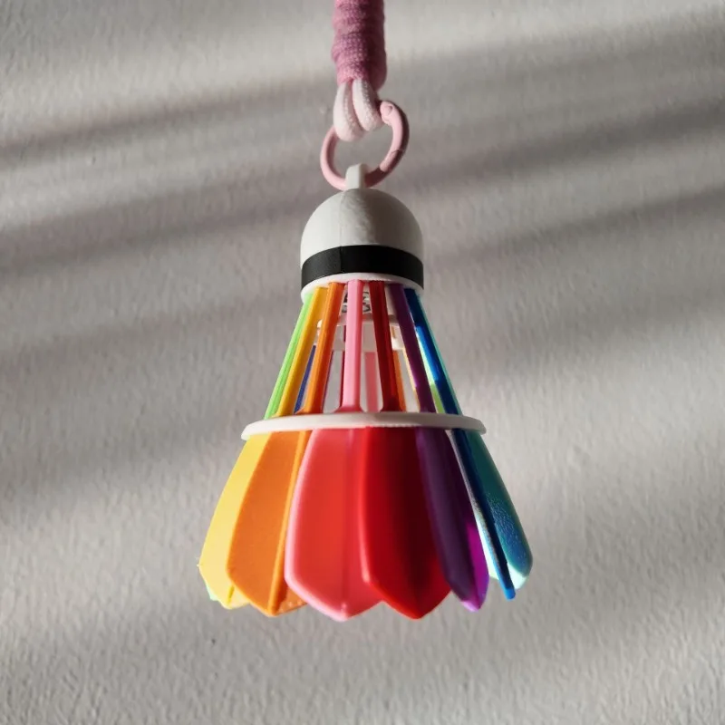 Color badminton pendant keychain, backpack space badminton pendant gift souvenir