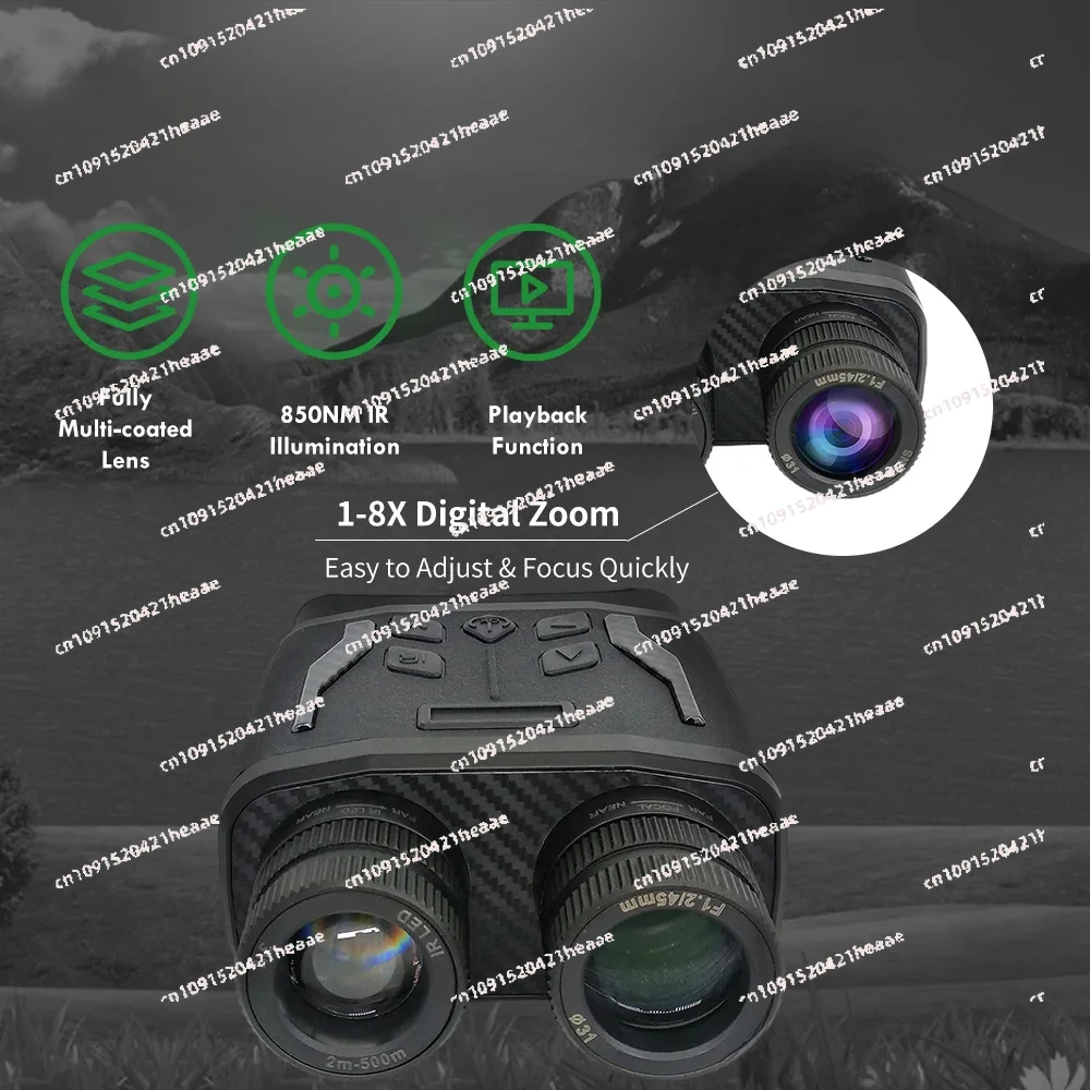 Lornetka z oświetleniem podczerwieni Noktowizor Cyfrowy teleskop do nocnego wędkowania na kempingu