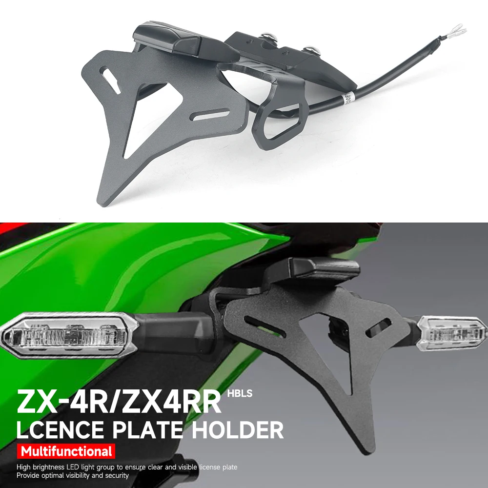 Motorcycle License Plate Holder For Kawasaki ZX-4R ZX-4RR ZX4RR ZX4R 2023 2024 Rear Short Tail Stock Tidy Tailstock Bracket Kit