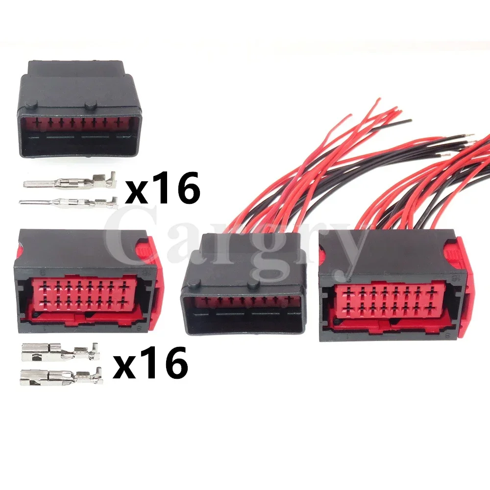 

1 Set 16P 185763-1 185760-1 Car Headlight Cable Socket AC Assembly Automobile Wiring Terminal Connector For Citroen Modern Ford