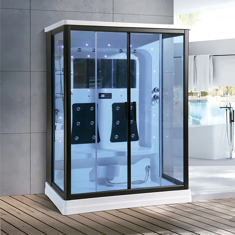 Deluxe mobile steam room, single and double glass enclosed, household bath and shower room