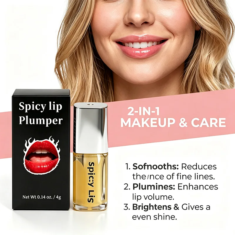 Spicy Lip Plumper High Gloss Moisturizing Volumizing Transparent Moisturizing Fading Lip Pattern Spicy Lip Balm