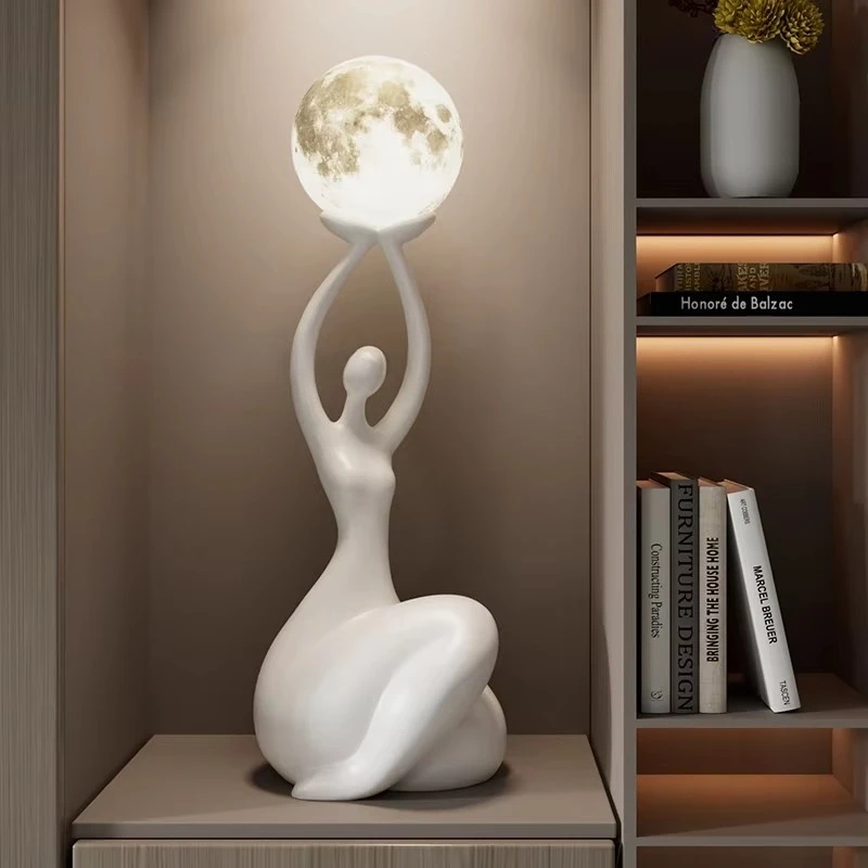 

Home Decor Italian Retro Style Floor Lamp Living Room Sofa Light Luxury Bedroom Bedside Lamp Lunar Lampshade