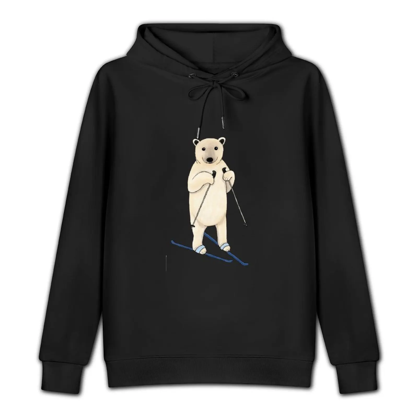 Polar bear goes skiing Pullover Hoodie male clothes hoodie