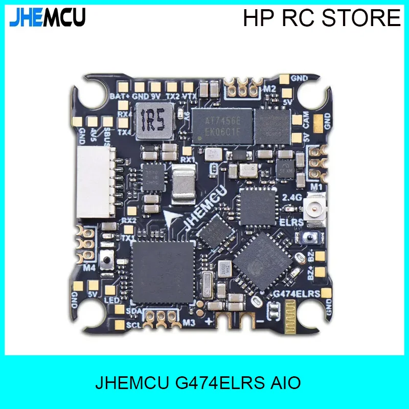 JHEMCU G474ELRS AIO Flight Controller Built-in 2.4G Receiver OSD 8MB Black Box 1-2S 25x25mm for RC FPV Freestyle Drone