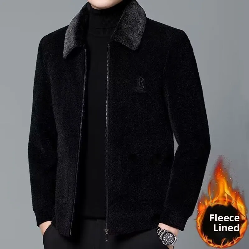 

Thiened Cotton Flannel Jaet Men's Collar Autumn Winter Sle Regular Length Special Wide Fit Chinese Manufacturer