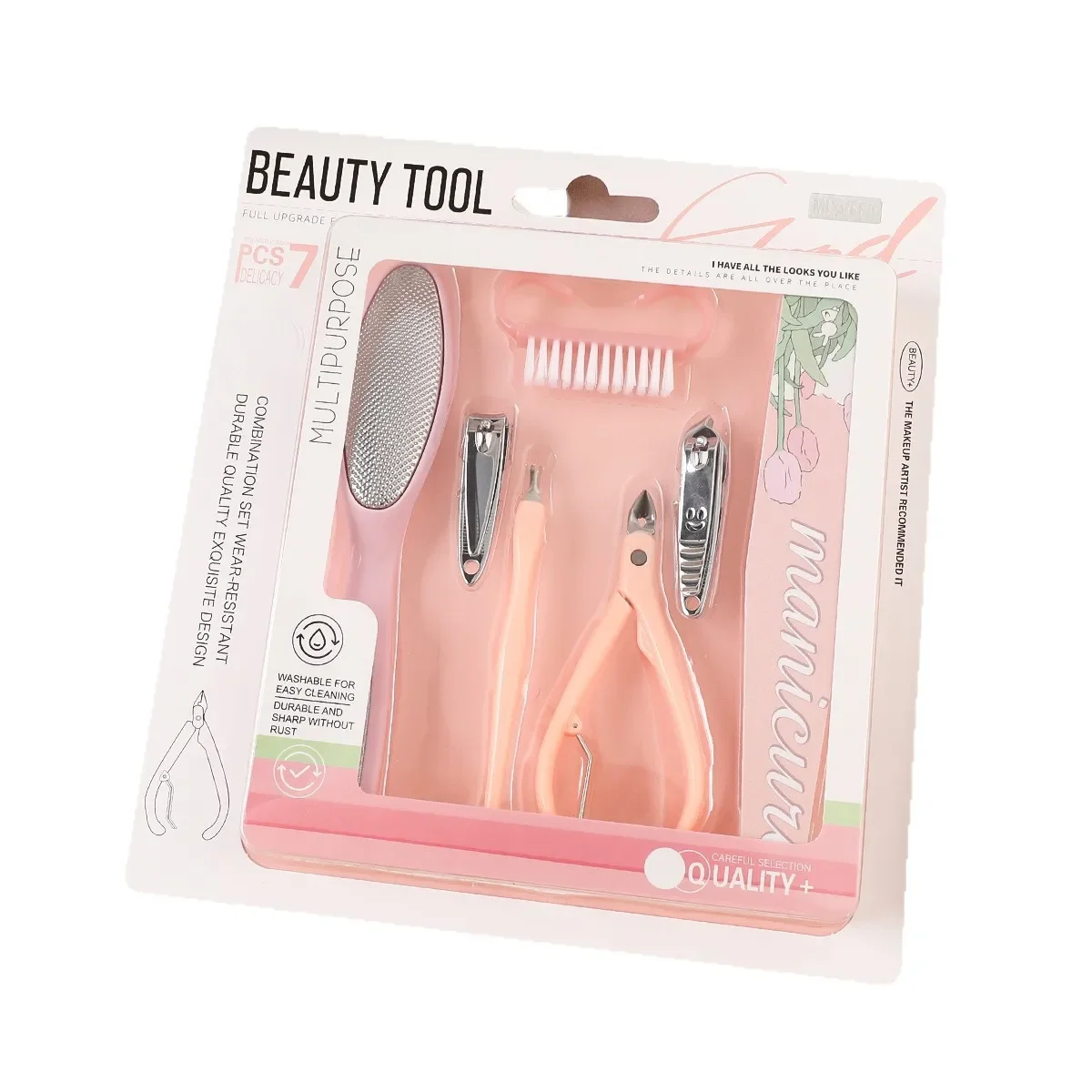 Stainless Steel Nail Trimming And Polishing Tool Set Portable Complete Clipper 7-Piece Set for Perfect Nail Care