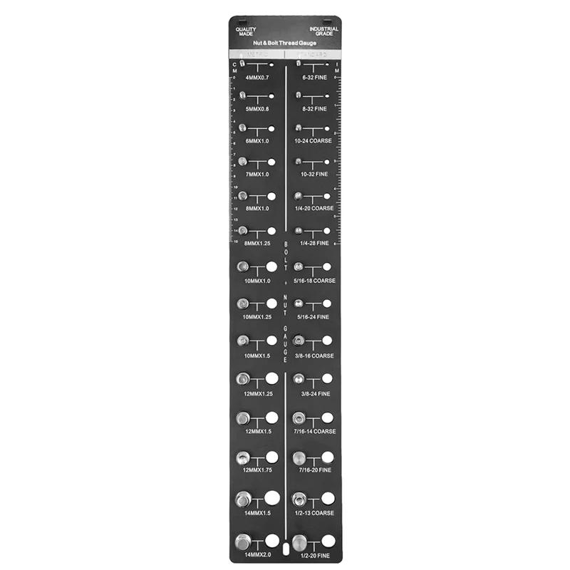 

28 Size Nut And Bolt Thread Checker, Bolt Size And Thread Gauge, Bolt And Nut Identifier Gauge, Bolt Gauge