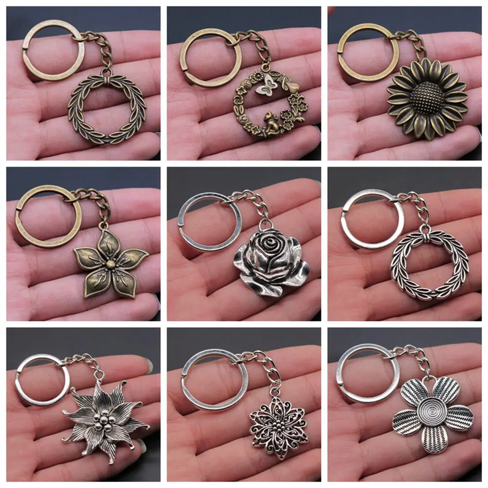 1 Piece Keychain Flowers car key chain fashion hot sale car key chain accessories key chain ring key-rings