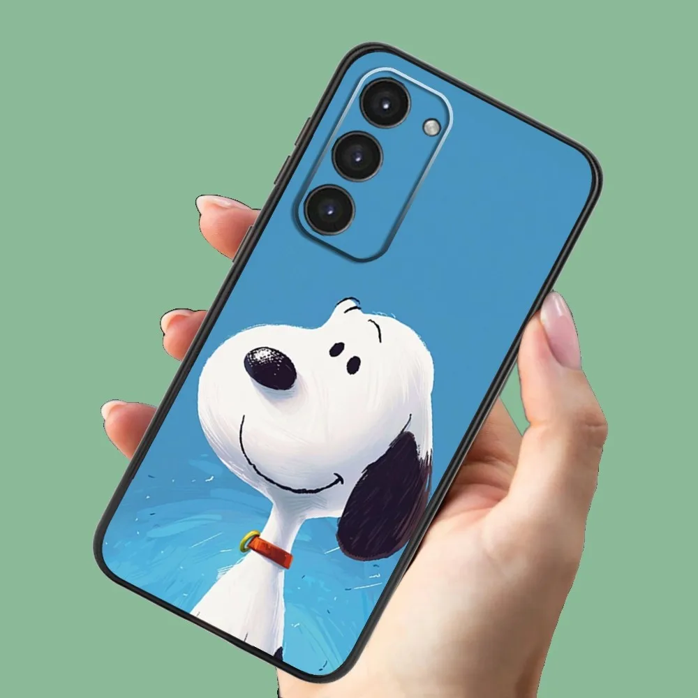 dog S-Snoopy-Cut Phone Case For Samsung Galaxy A13,A21s,A22,A31,A32,A52,A53,A71,A80,A91 Soft Black Shell