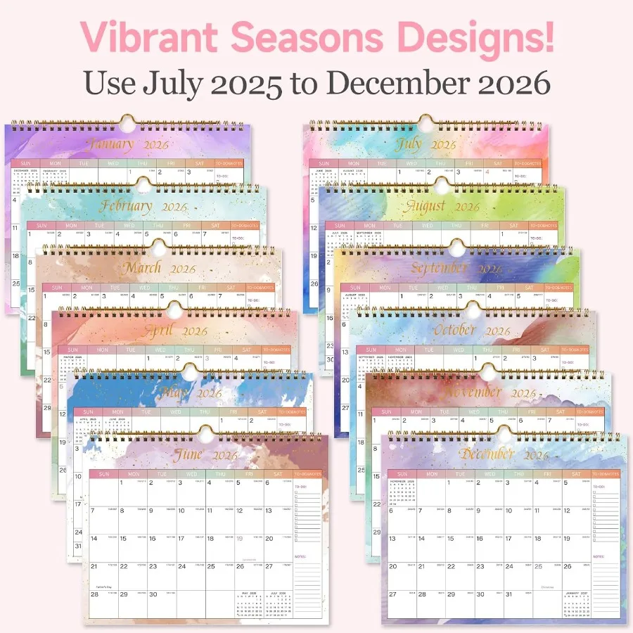 التقويم 20252026 Iludes من يوليو 2025 إلى ديسمبر 2026 18 تقويم الحائط الشهري 2026 11 × 8.5 Ihes. ورق سميك مع مواعيد جوليان أ #3