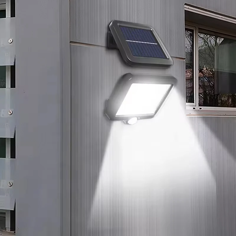 2pc LED Solar Split Wall Light Outdoor PIR Motion Sensor 120 COB Light Waterproof Emergency Street Garage Safety Light