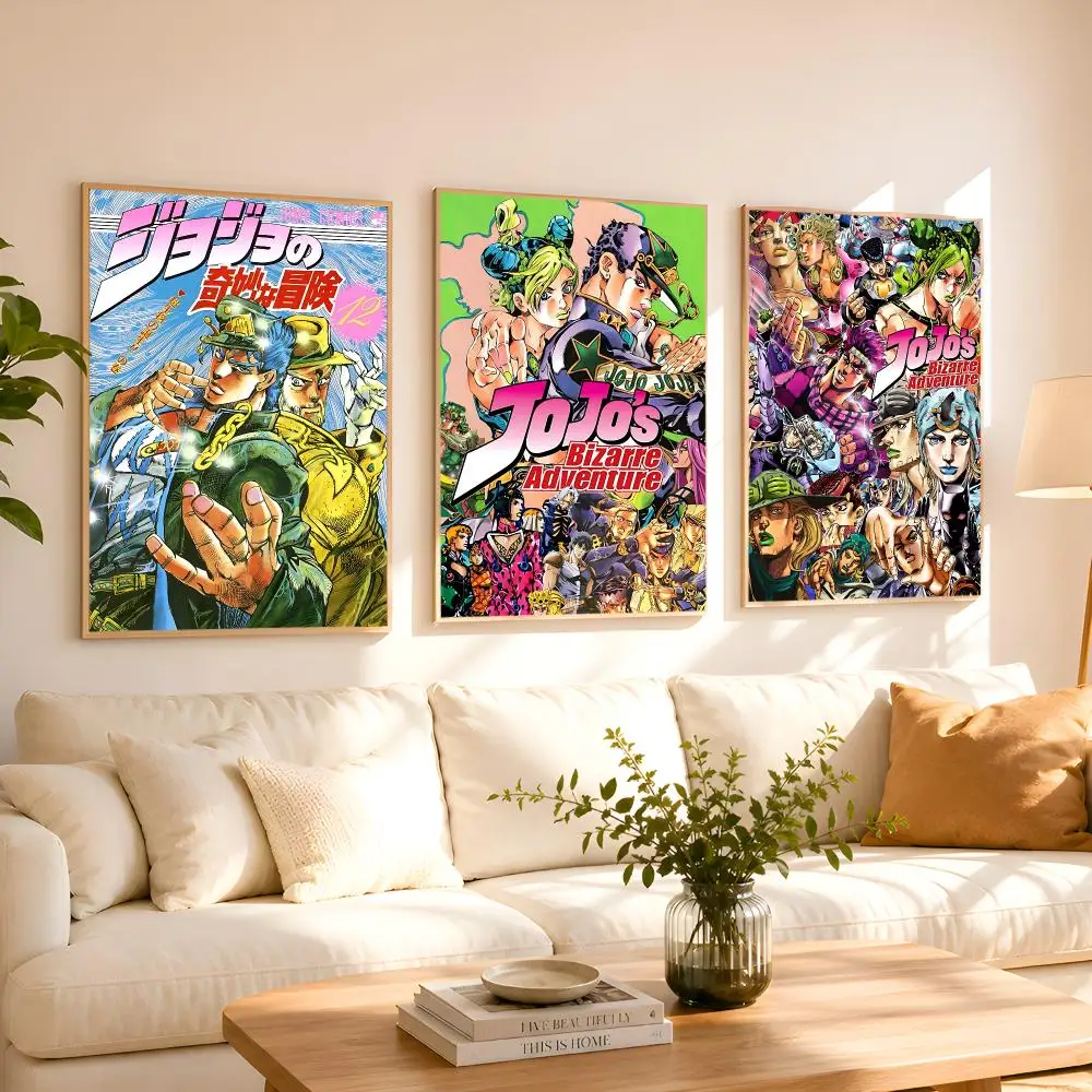 J-JoJo B-Bizarre Adventure Painting Calligraphy Canvas Poster Art for Bedroom Living Room Home Decor Wall Decoration Decals Gift