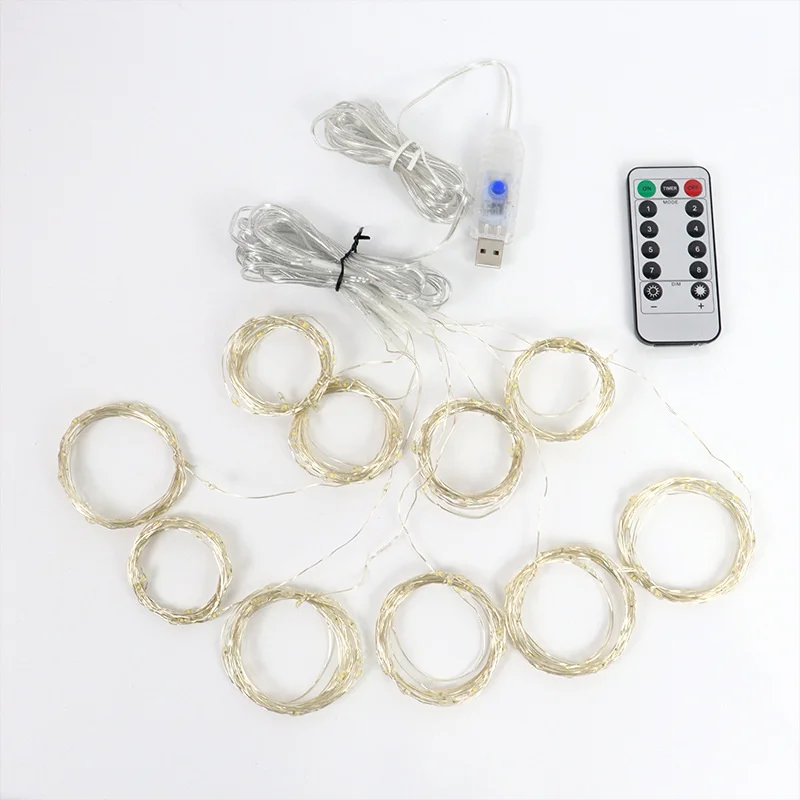 LED Curtain String Lights USB Plug-in Holiday Lighting Fairy Light Window New Year Garland Christmas Wedding Party Decoration