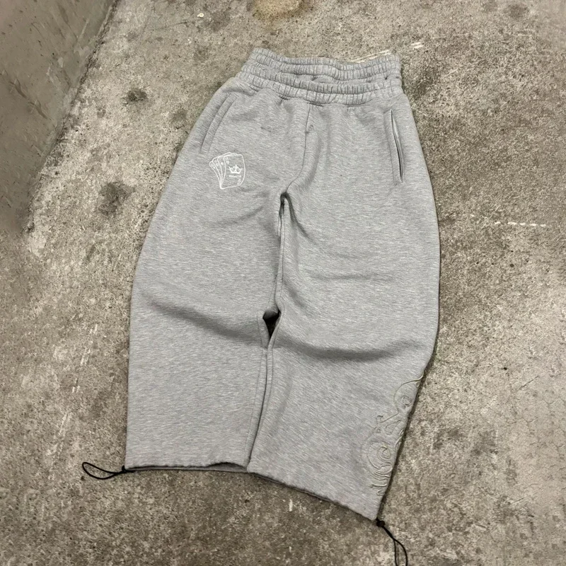 2025 Sweat Pants Baggy Y2k Poker Embroidered Double Waist Jogging Sweatpants Punk Streetwear Loose Unisex Sports Trousers