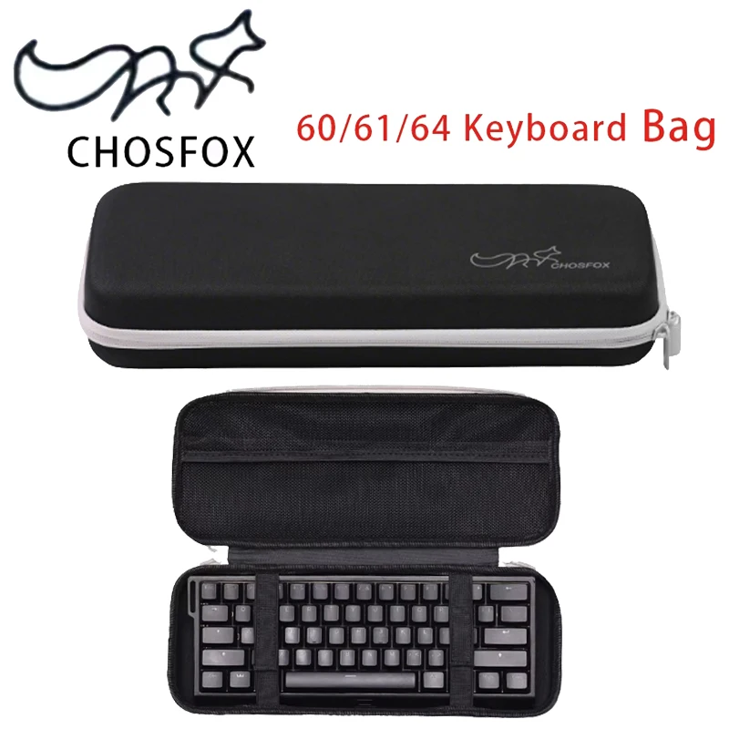 

CHOSFOX Protable keyboard Storage Bag Large Capacity Mechanical Keyboard Bag 60/61/64 Thickened Fabric Waterproof Protect Bag
