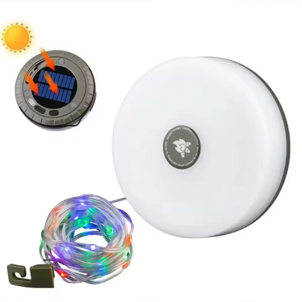

Solar Powered Outdoor Solar Lights USB Rechargeable with Hook Tent Light High Quality 10M String Lights Solar String Lights Yard