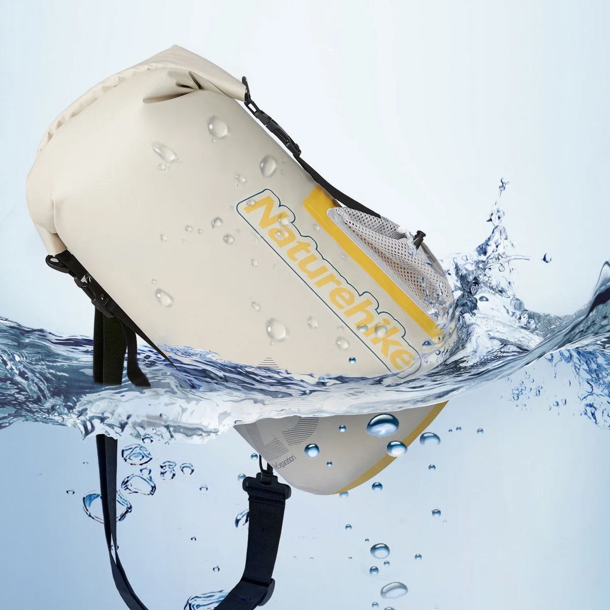 Naturehike IPX6 Backpack Waterproof Bag Outdoor Water Sports Rolled-up Opening Double Shoulder PVC Storage Bag CNK2300BS017