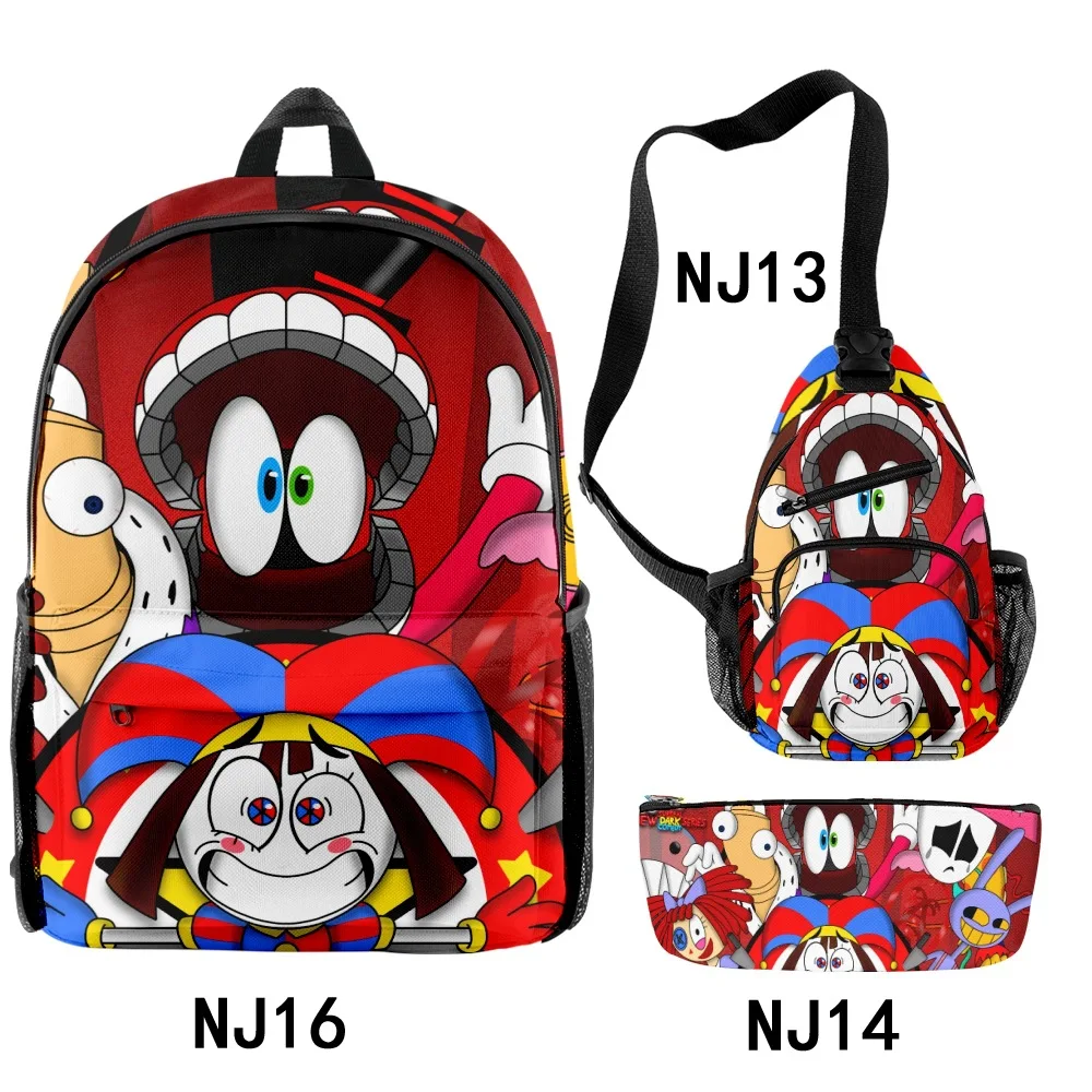 

Hip Hop Popular New The Amazing Digital Circus 3D Print 3pcs/Set pupil School Bags Travel Laptop Backpack Chest Bag Pencil Case