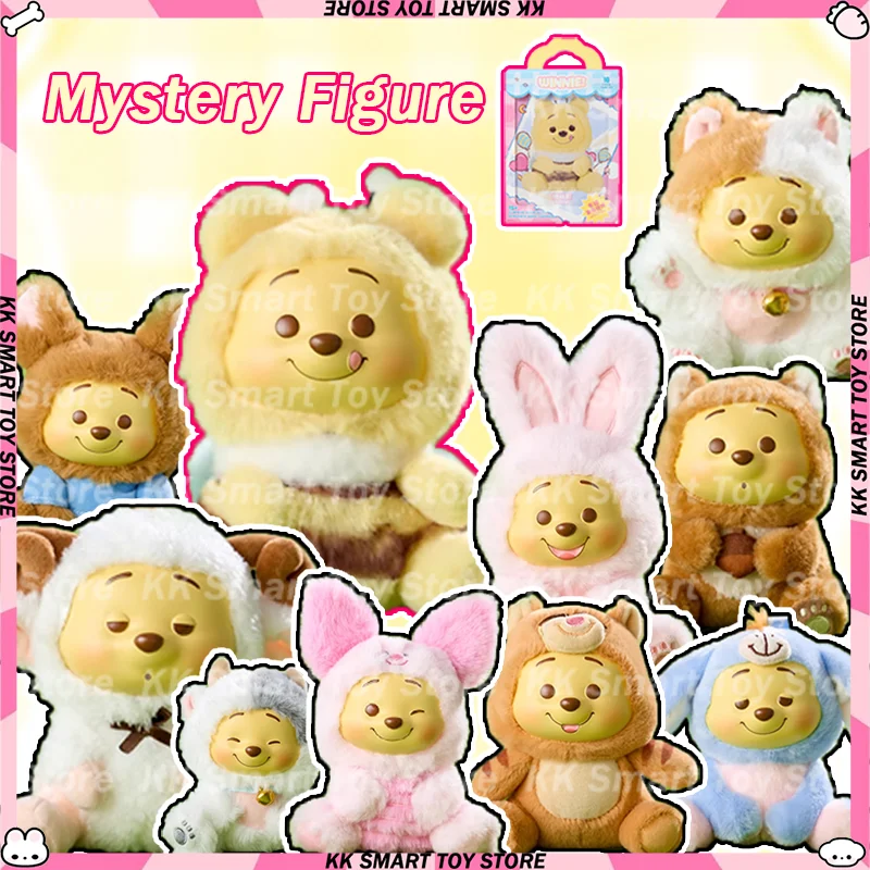 

Genuine Miniso Winnie The Pooh Naughty Party Vinyl Plush Blind Box Pooh Bear Mystery Box Surprise Toys Cute Dolls Gifts Toys