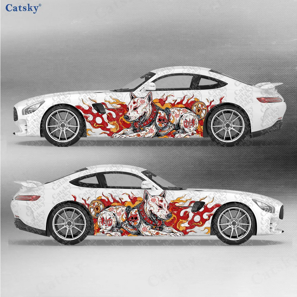 2-adesivi-per-auto-con-motivo-floreale-a-forma-di-cane-resistenti-anti-sbiadimento-valorizzano-la-bellezza-del-veicolo-con-un-design-artistico-audace-pellicole-in-vinile-per-auto
