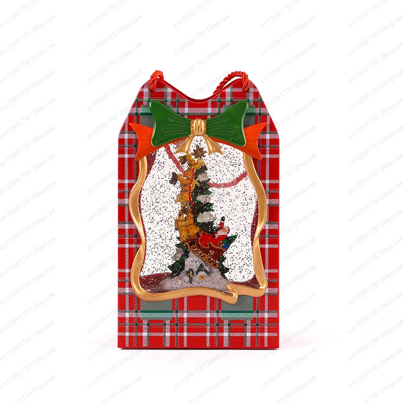 Christmas glow with music gift bag music box tote bag ornament snow music box Christmas
