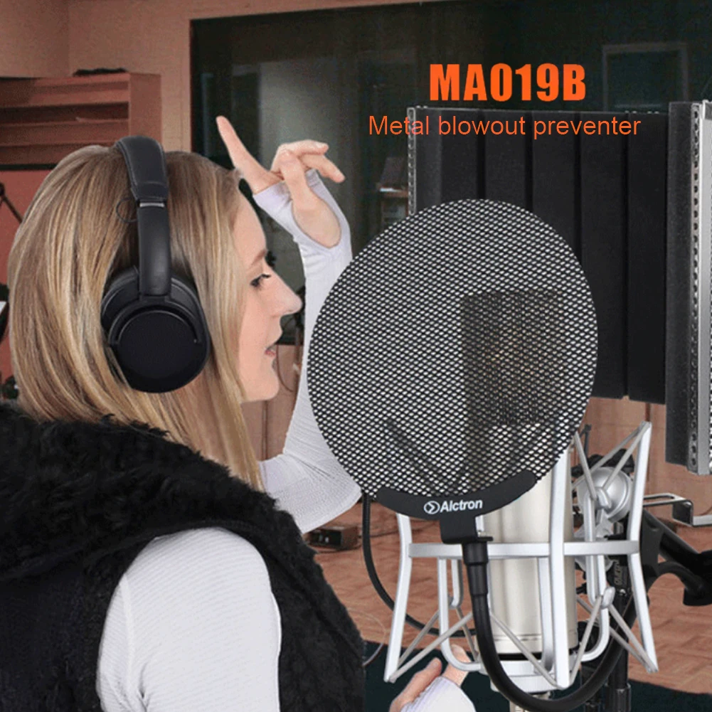 

MA019B Studio Recording Microphone Filter Stainless Steel Sound Filter Mask Anti Spray Microphone Shield Mic Accessories