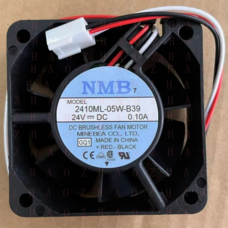 L+ 1pcs for NMB 2410ML-05W-B39 24V 0.10A 1.92W 6CM 3-pin double ball drive fan 6025