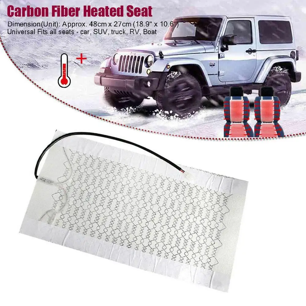 Universal Automotive Carbon Fiber Seat Heater 12V Temperature Adjustable Heating Seat Cushion Heating ﻿accessories