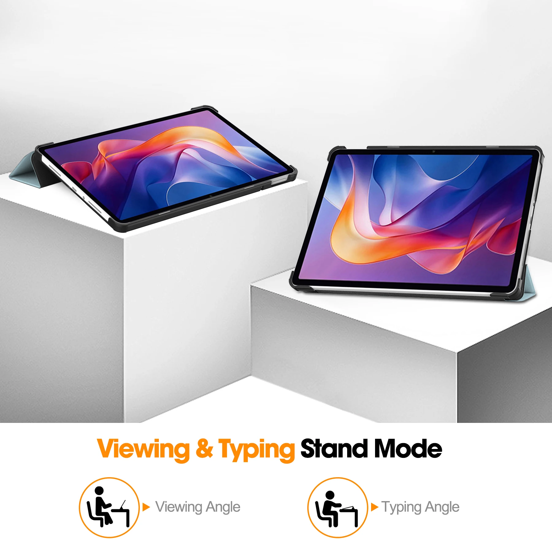 حافظة مطلية لهاتف Xiaomi Redmi Pad 2 Pro K Pad 2025 SE 11 "8.7" Pad 7 Ultra 7S Pro ثلاثي الطي غطاء ذكي فاخر من جلد البولي يوريثان