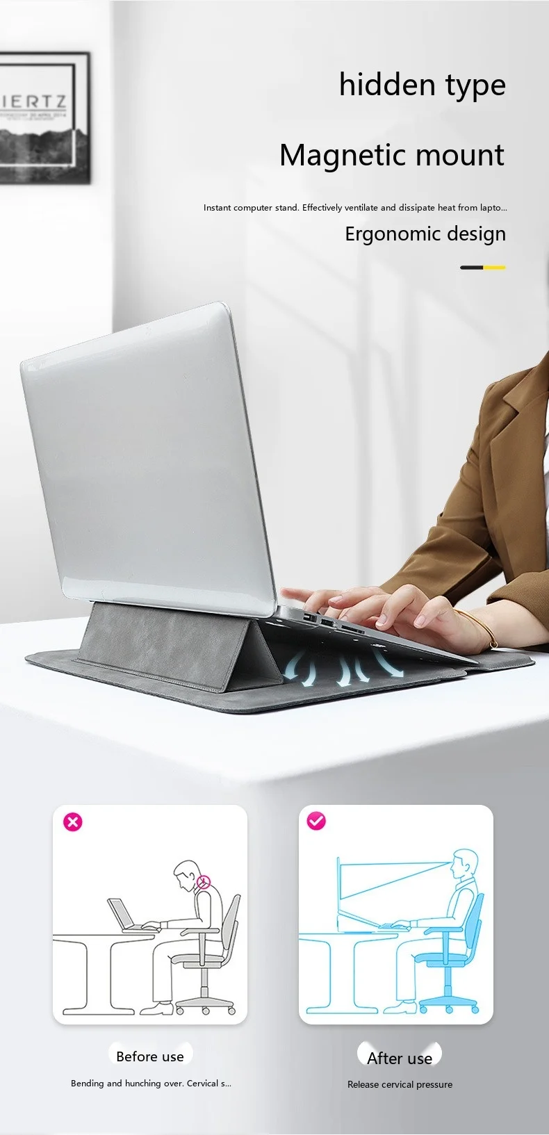 Laptop-Hülle aus Schafsleder 13,3-15,4 Zoll Ultrabook-Schutzhülle für MacBook Air Pro – Detail 5