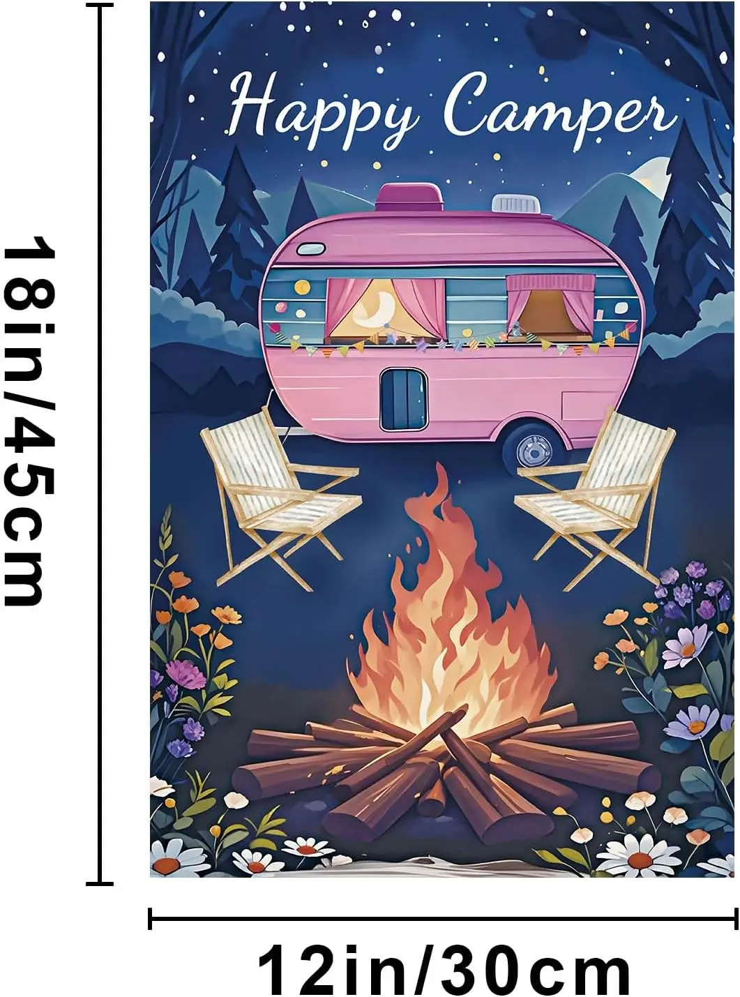 12x18inch Camping Garden Flag Campsite Bonfire rv flag Double Sided Polyester Outdoor Decor Camping Flags For Campsite Home  SSL