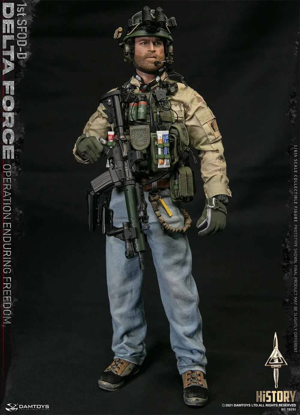 

1/6 DAMTOYS DAM 78091 US. 1st SFOD-D Delta Force Operation Freedom Group Jeans Pant Trousers Hand Gloved Model Fit 12" Action