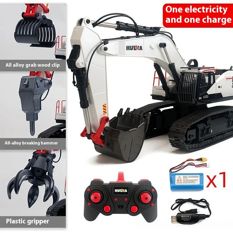 

Hot Remote-Controlled Excavator Huina594 Alloy Tracked Toy Car Children And Boy Large Engineering Vehicle Model Excavator Gifts