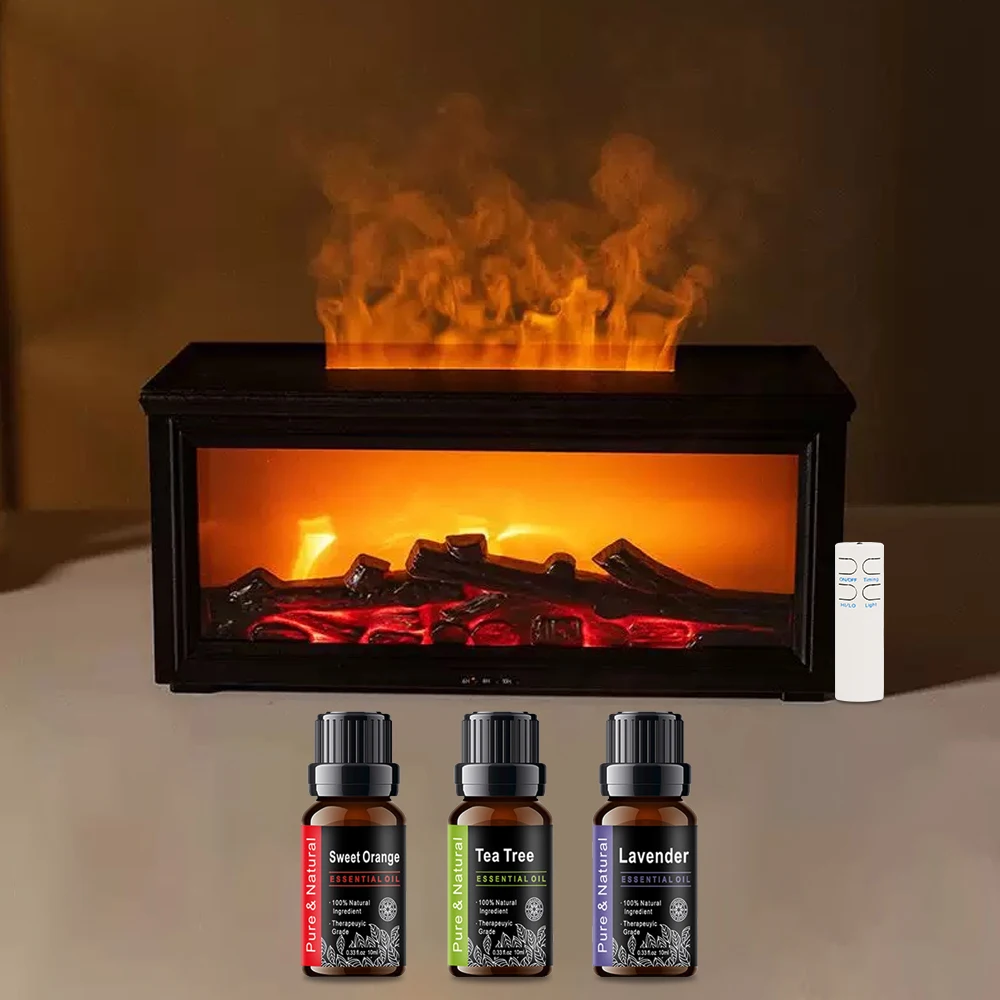 

Flame & Mist Show Humidifier – Essential Oil Diffuser with Dimmable Night Light for Date Nights/Yoga/Meditation