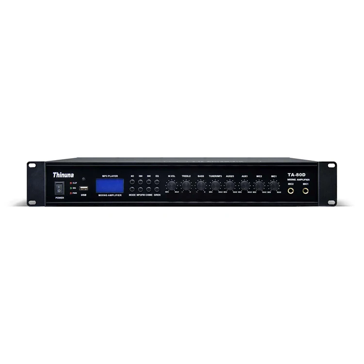 MSThinuna TA-80D II مجتمعة الجهد الثابت مكبر كهربائي 80 واط خلط مكبر للصوت مع موالف USB مضخم الصوت