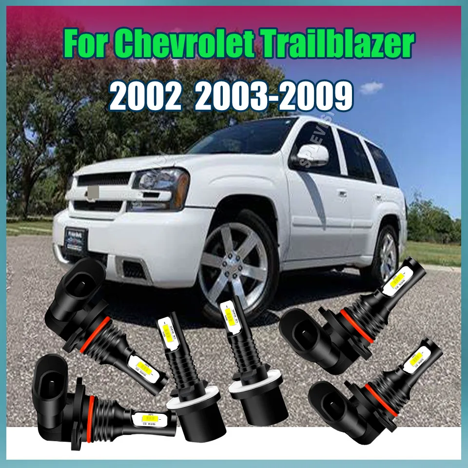 2/4/6 Pcs Headlight Foglight Driving Light Bulb Conversion Set For Chevrolet Trailblazer 2002 2003 2004 2005 2006 2007 2008 2009