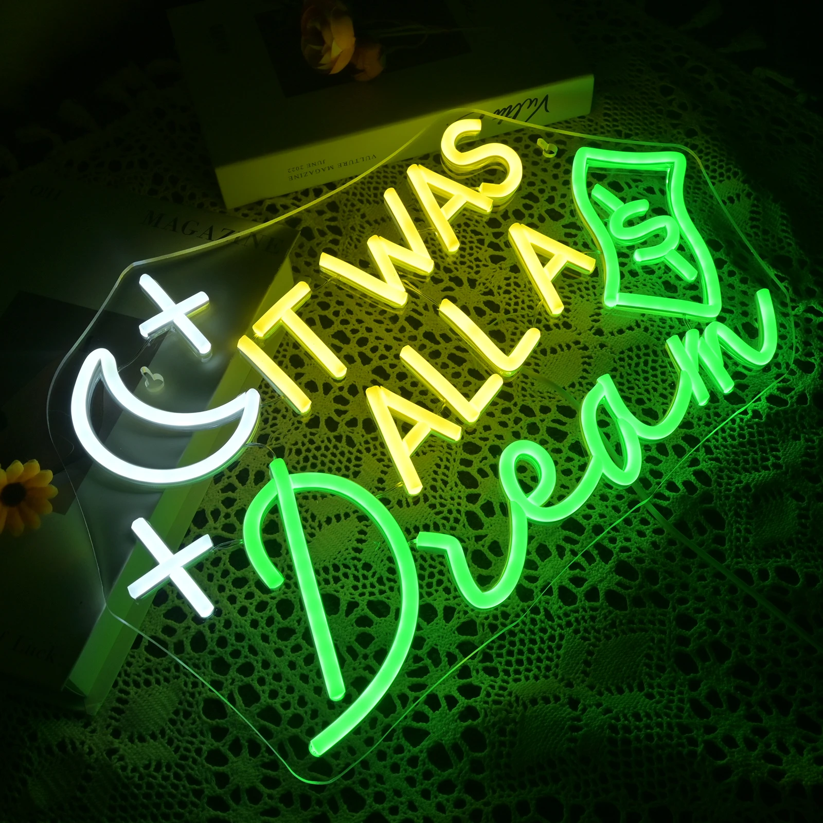

Неоновая вывеска It Was All a Dream Неоновая вывеска с питанием от USB, светодиодная вывеска, свадебные неоновые огни для декора стен, вечерние, с регулируемой яркостью, светодиодная неоновая вывеска