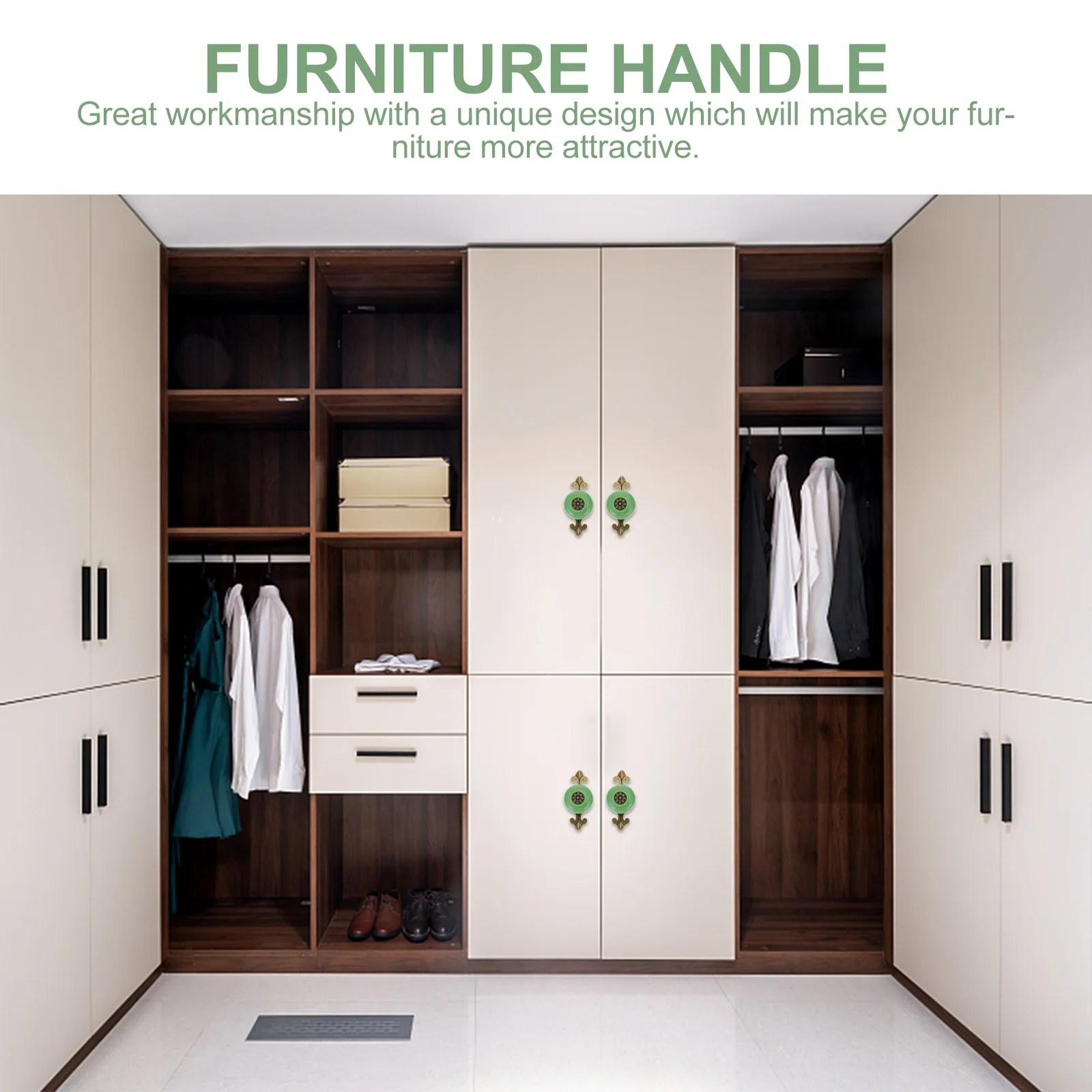 

4Pcs Zinc Alloy Delicate Furniture Handle Smooth Touch Cabinet Drawer Door Knob Decorative Pull Accessories Home Hardware