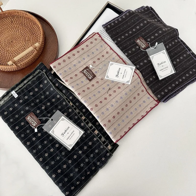 

Pure cotton scarf, bohemian style, forest-inspired polka dot long scarf, neck protection for spring, autumn, and winter