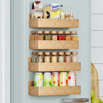 Półki magnetyczne Plastikowa półka na lodówkę Przyprawy Stojaki do przechowywania w kuchni Naścienny organizer na przyprawy do kuchenki mikrofalowej