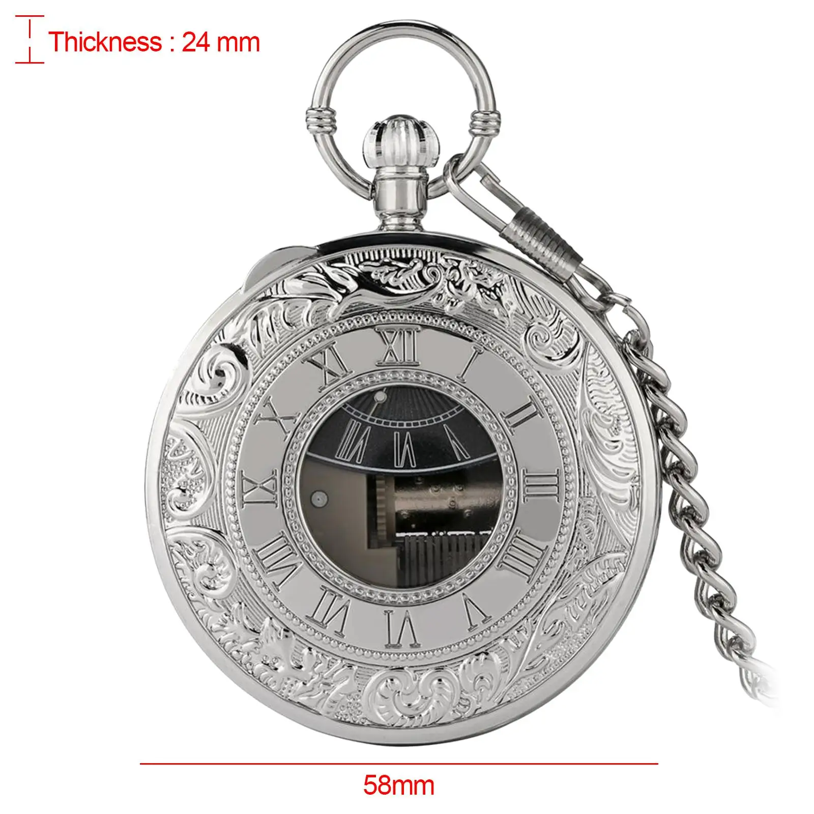 Pocket Watch Musical Movement/ Art Collectibles Retro Personalized Smooth Unique with Chain / for Graduation Christmas Men'/
