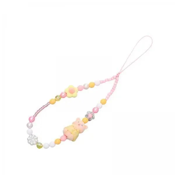 

Beaded Phone Strap Resin Bracelet Keychain Wrist Strap Pendant Charms for Universal Mobile Phone Accessories and Gifts