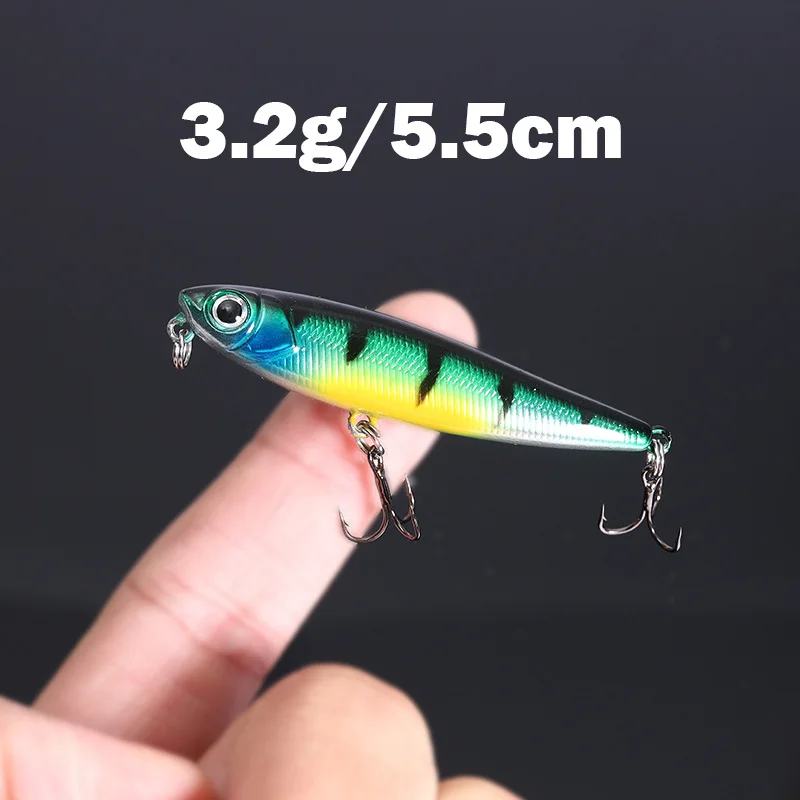 1PCS 5.5cm 3.2g Floating Pencil Fishing Lure Top Water Dogs Hard Lures Baits Wobbler Artificial Hard Bait Fishing Tackle Pesca