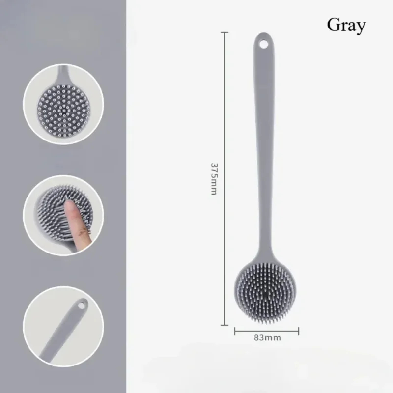 Silicone Back Scrubber Brush with Long Handle Body Exfoliating Shower Scrubber Bath Massager for Back Skin Cleaning Bathing Supp