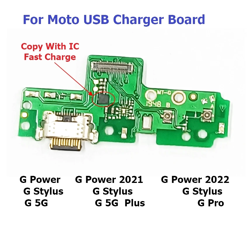 10Pcs New USB Charger Charging Board Dock Port Connector Flex Cable For Moto G Power Stylus 2021 2022 Pro / G Pure Fast / G 5G