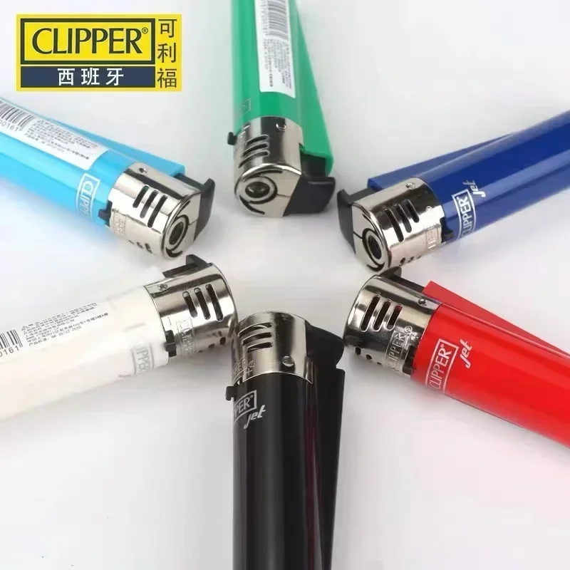 Clipper Creative Jet Lighter Direct Burning Gasoline Butane Lighter Inflatable Windproof Lighter Can Be Wholesale