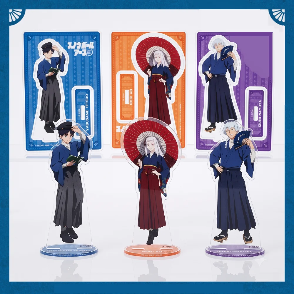 Anime Snowball Earth Keychain Acrylic Stand Set Nogi Ao Tetsuo Nayuta Chibi Figure Yukata Hakama Itabag Decor Gift