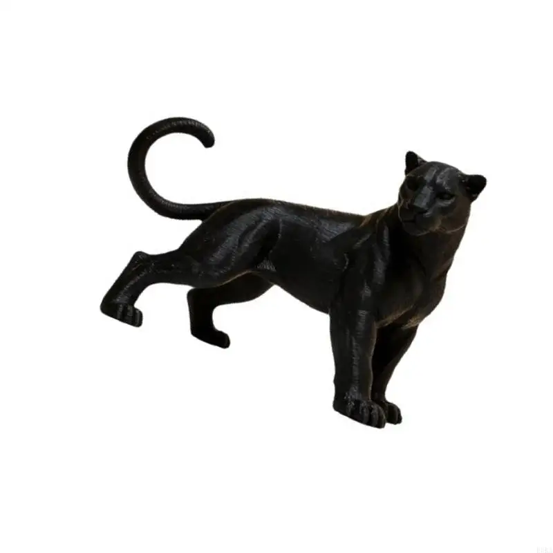 Animal Sculpture Black 3D Printed Statue Decors for Gaming Setups Bookshelves Widlife Collectible Ornament Gift